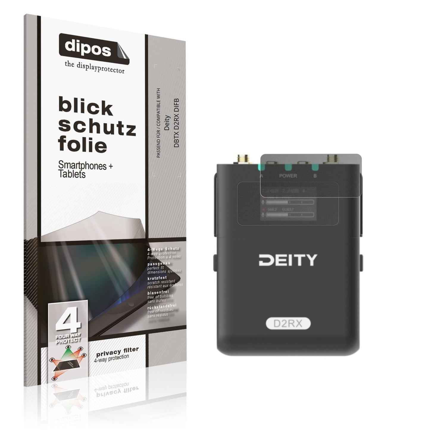 Blickschutzfolie für Deity DBTX D2RX DIFB matt Sch (1)