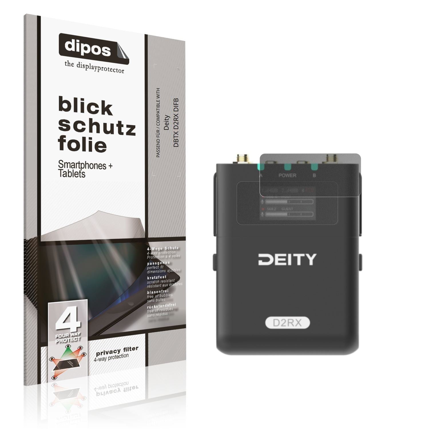 Blickschutzfolie für Deity DBTX D2RX DIFB matt Sch (1)