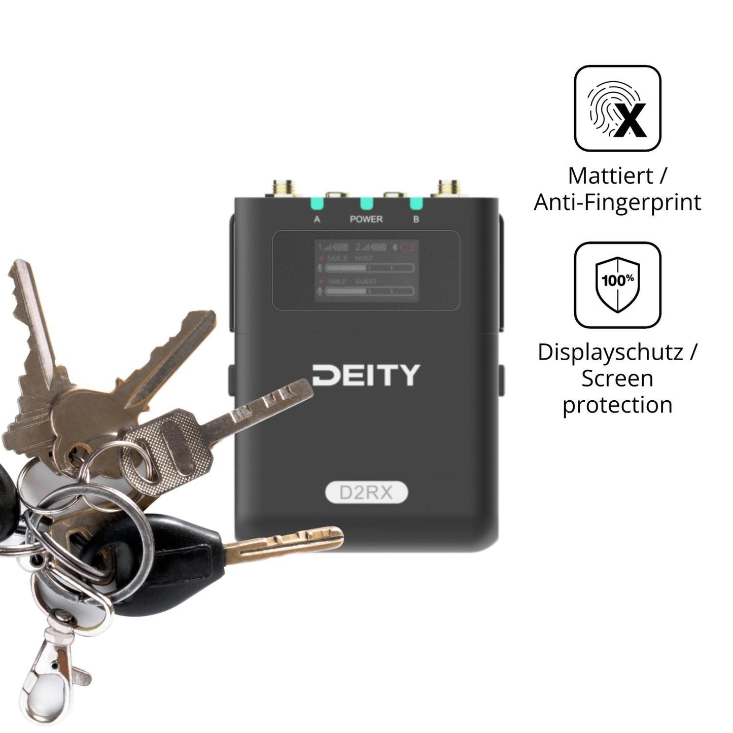 Blickschutzfolie für Deity DBTX D2RX DIFB matt Sch (3)