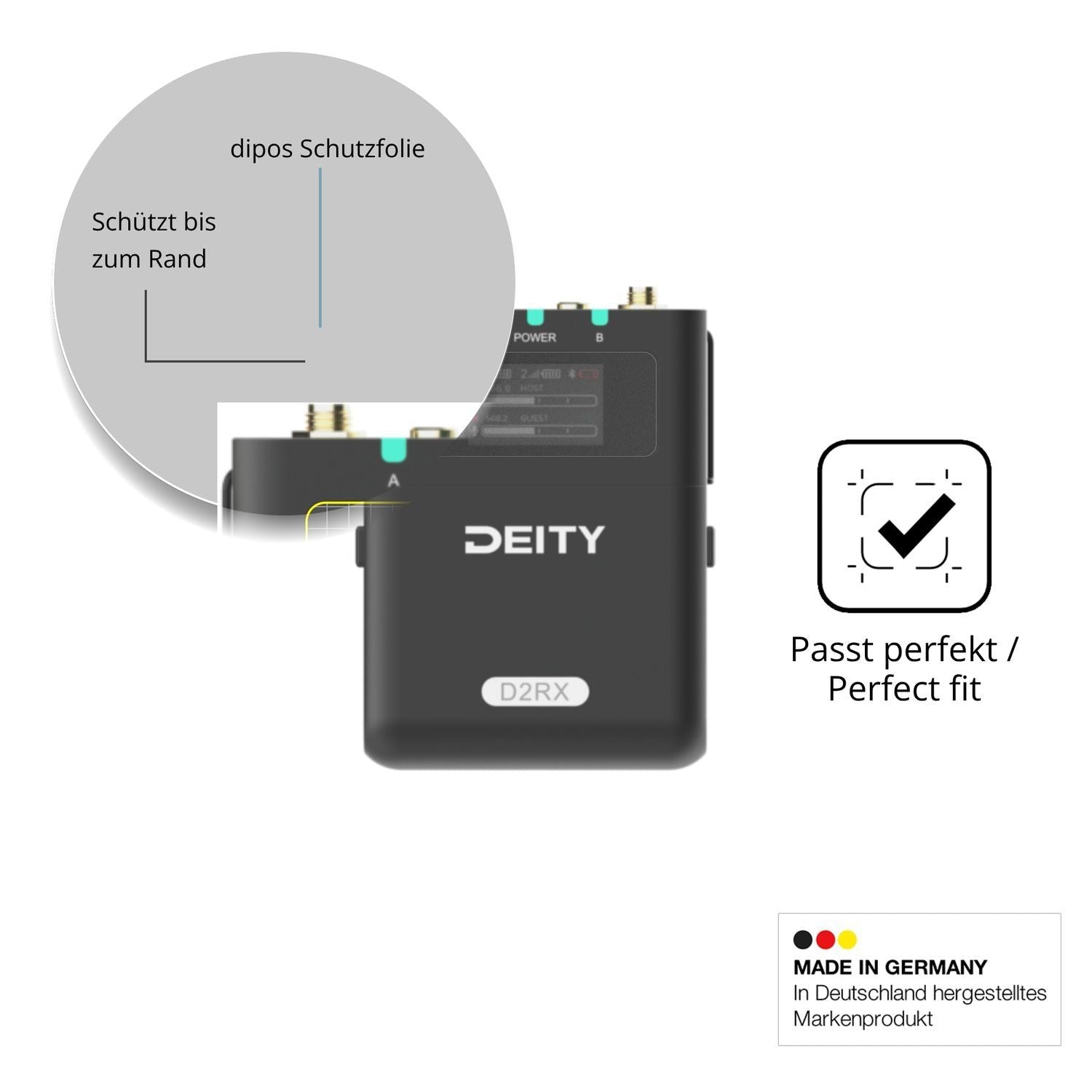 Blickschutzfolie für Deity DBTX D2RX DIFB matt Sch (4)