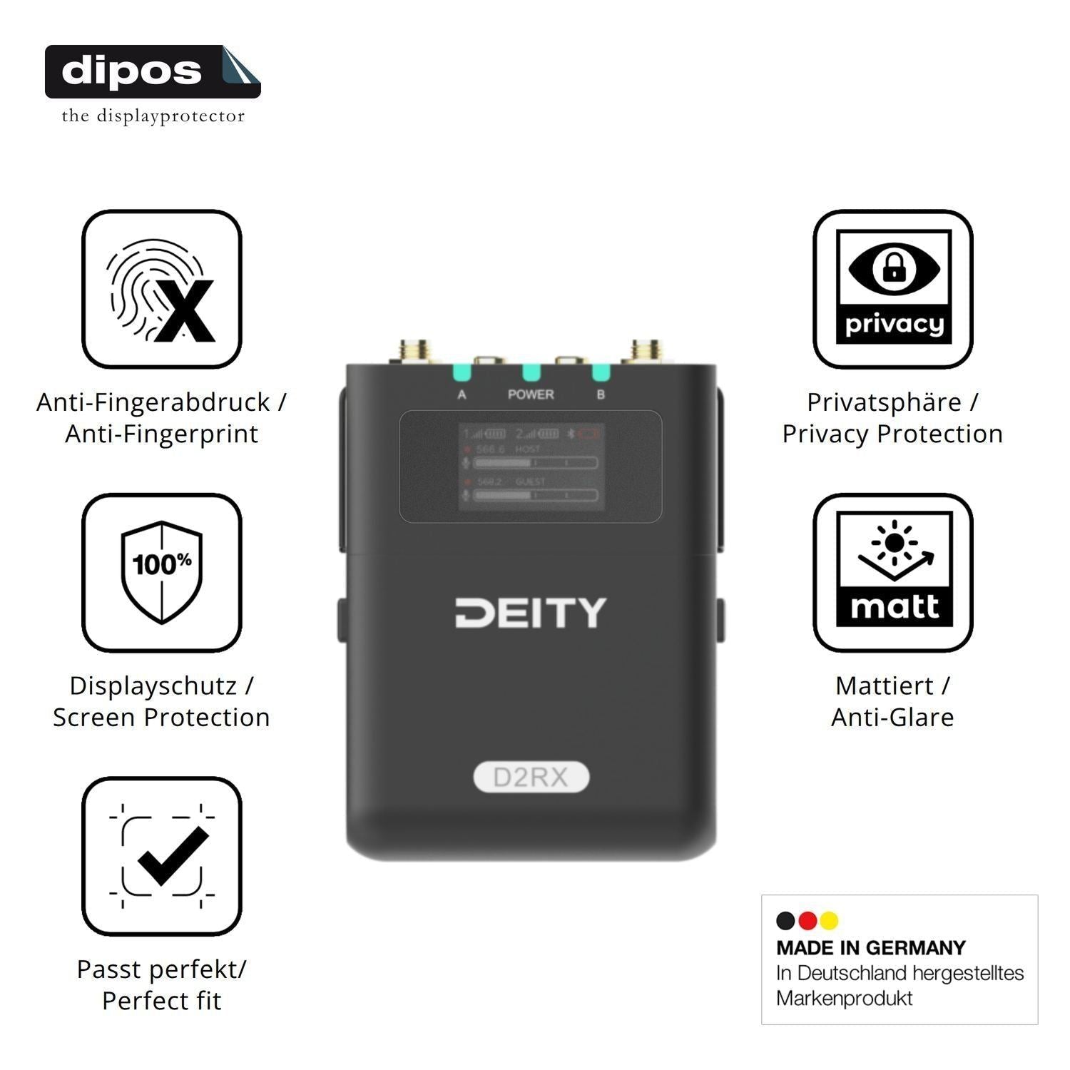 Blickschutzfolie für Deity DBTX D2RX DIFB matt Sch (5)