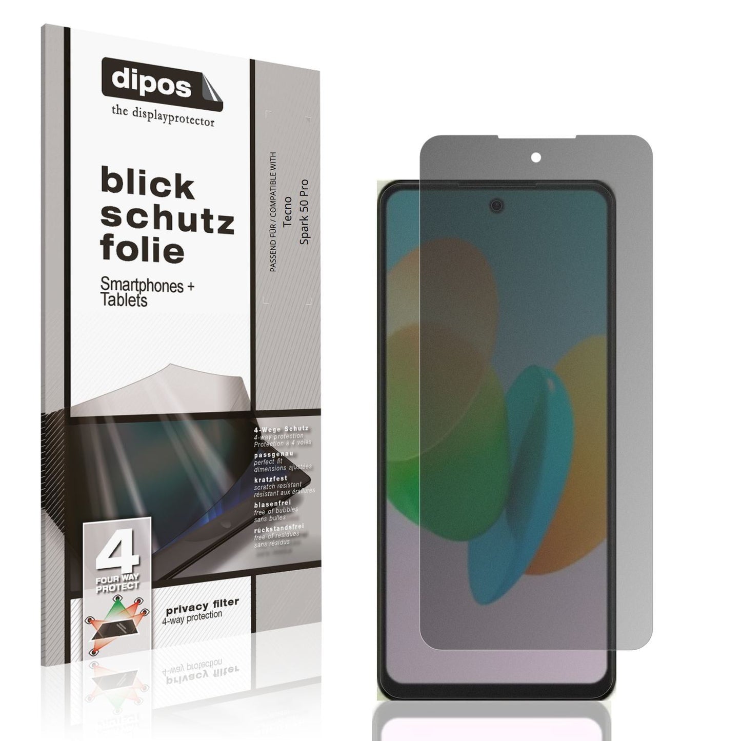 Blickschutzfolie für Tecno Spark 50 Pro matt Schut (1)