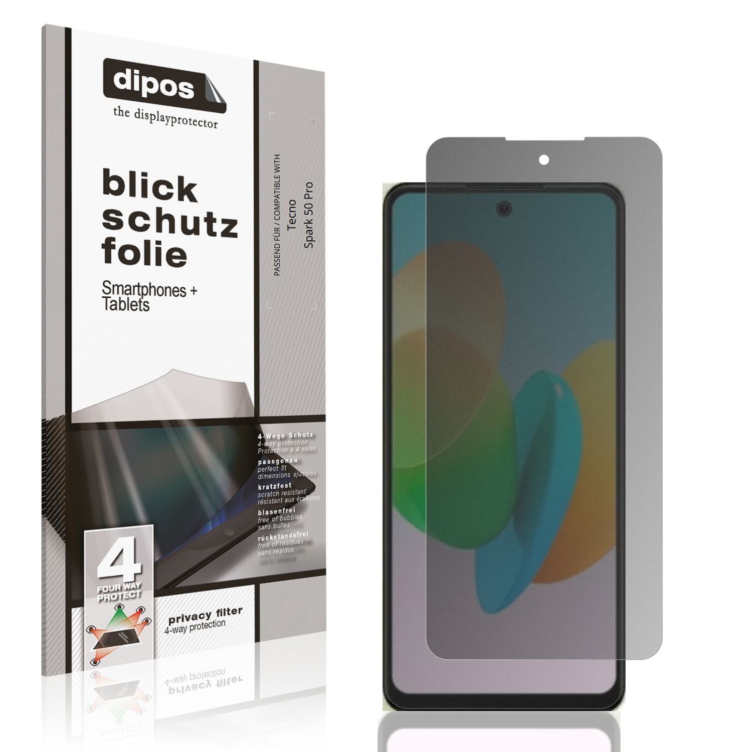 Blickschutzfolie für Tecno Spark 50 Pro matt Schut (1)