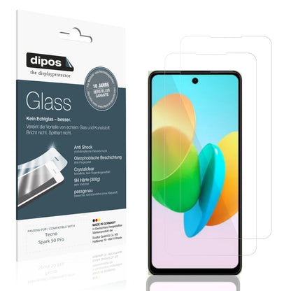 2x 9H Schutzfolie für Tecno Spark 50 Pro Panzerfol (1)