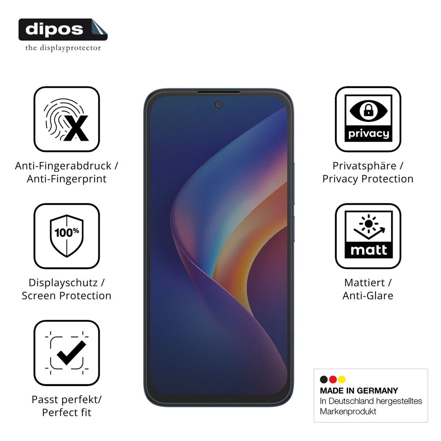 Blickschutzfolie für TCL K70 XE matt Schutzfolie P (5)