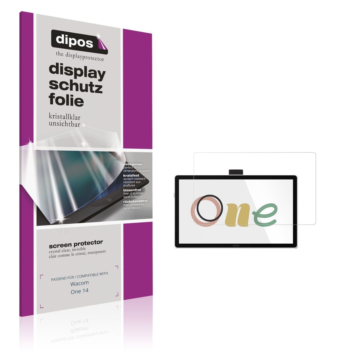 2x Schutzfolie klar für Wacom One 14 Display-Schut (1)