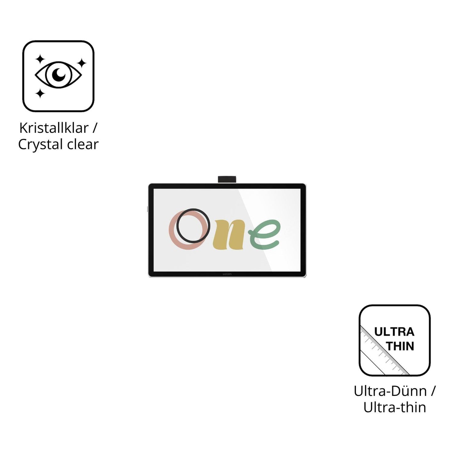 2x Schutzfolie klar für Wacom One 14 Display-Schut (5)