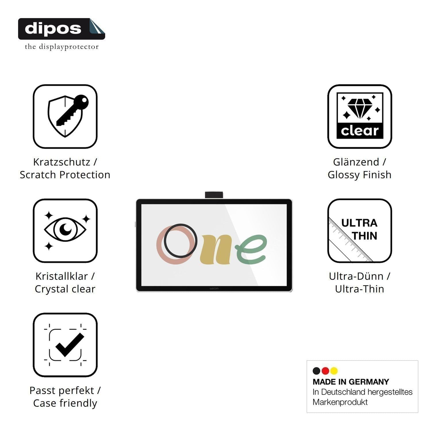 2x Schutzfolie klar für Wacom One 14 Display-Schut (7)