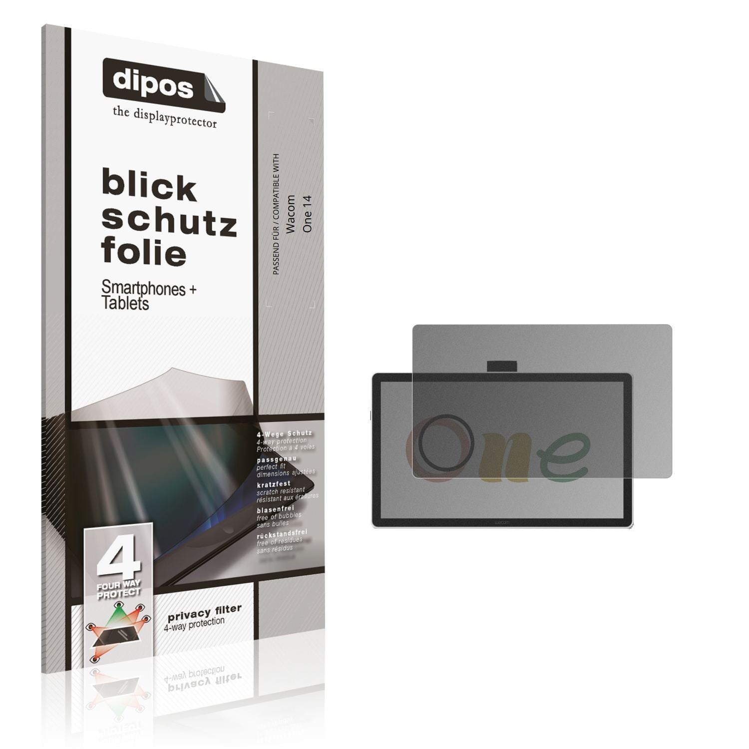 Blickschutzfolie für Wacom One 14 matt Schutzfolie (1)