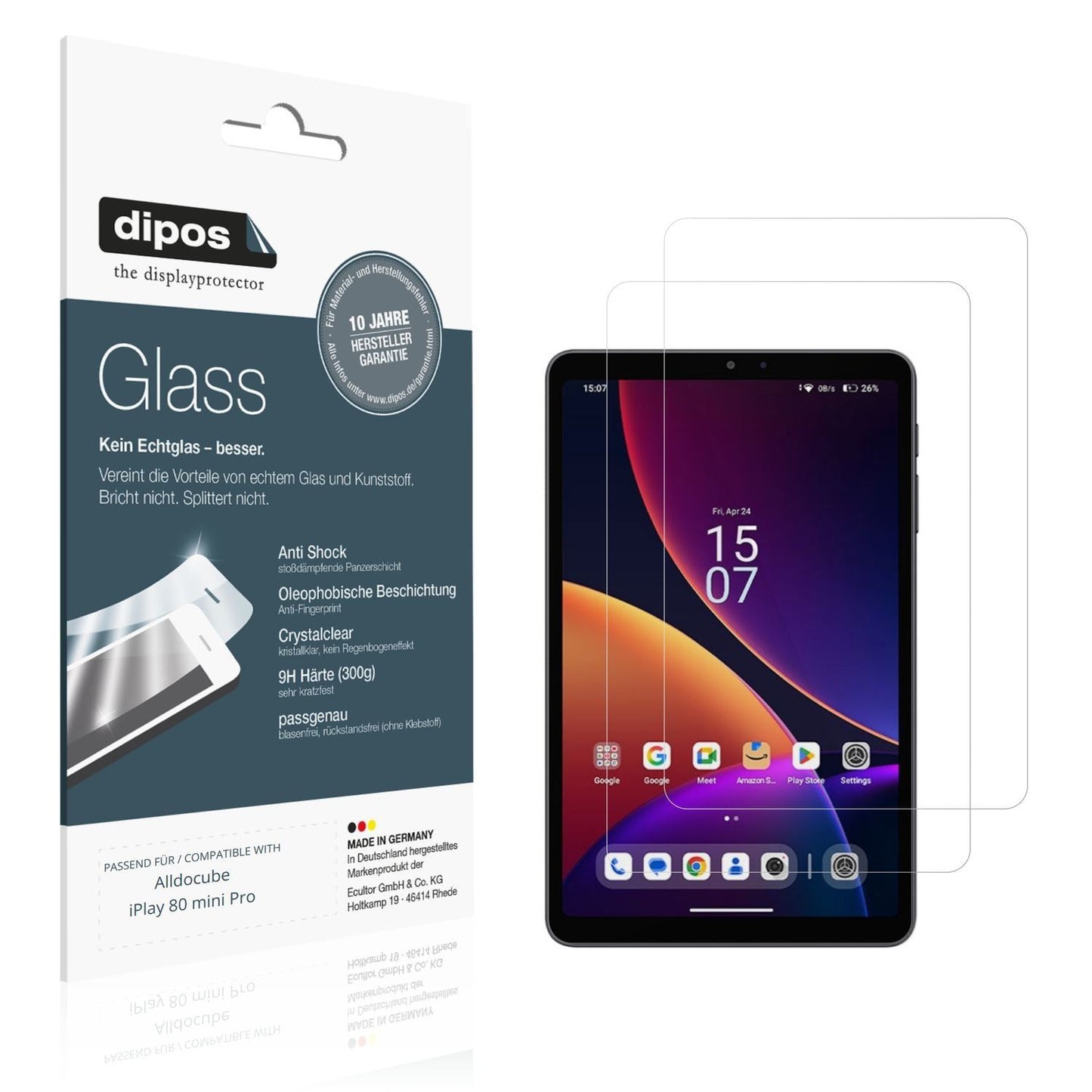 2x 9H Schutzfolie für Alldocube iPlay 80 mini Pro  (1)