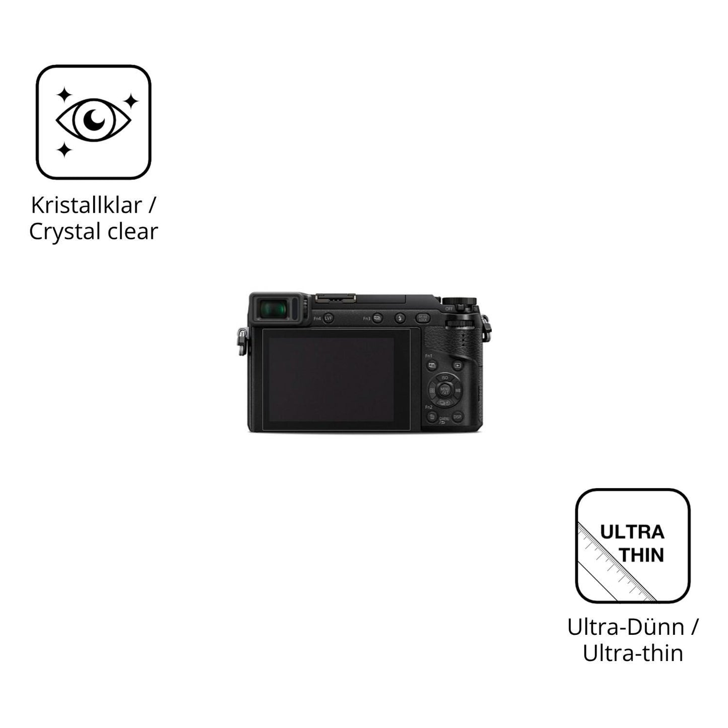 4x Schutzfolie klar für Panasonic Lumix GX-80 Disp (5)