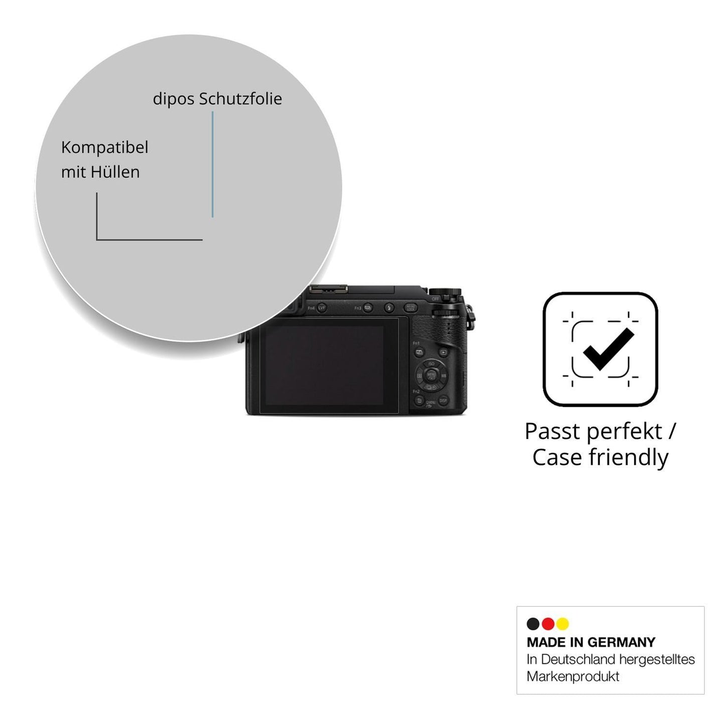 4x Schutzfolie klar für Panasonic Lumix GX-80 Disp (6)