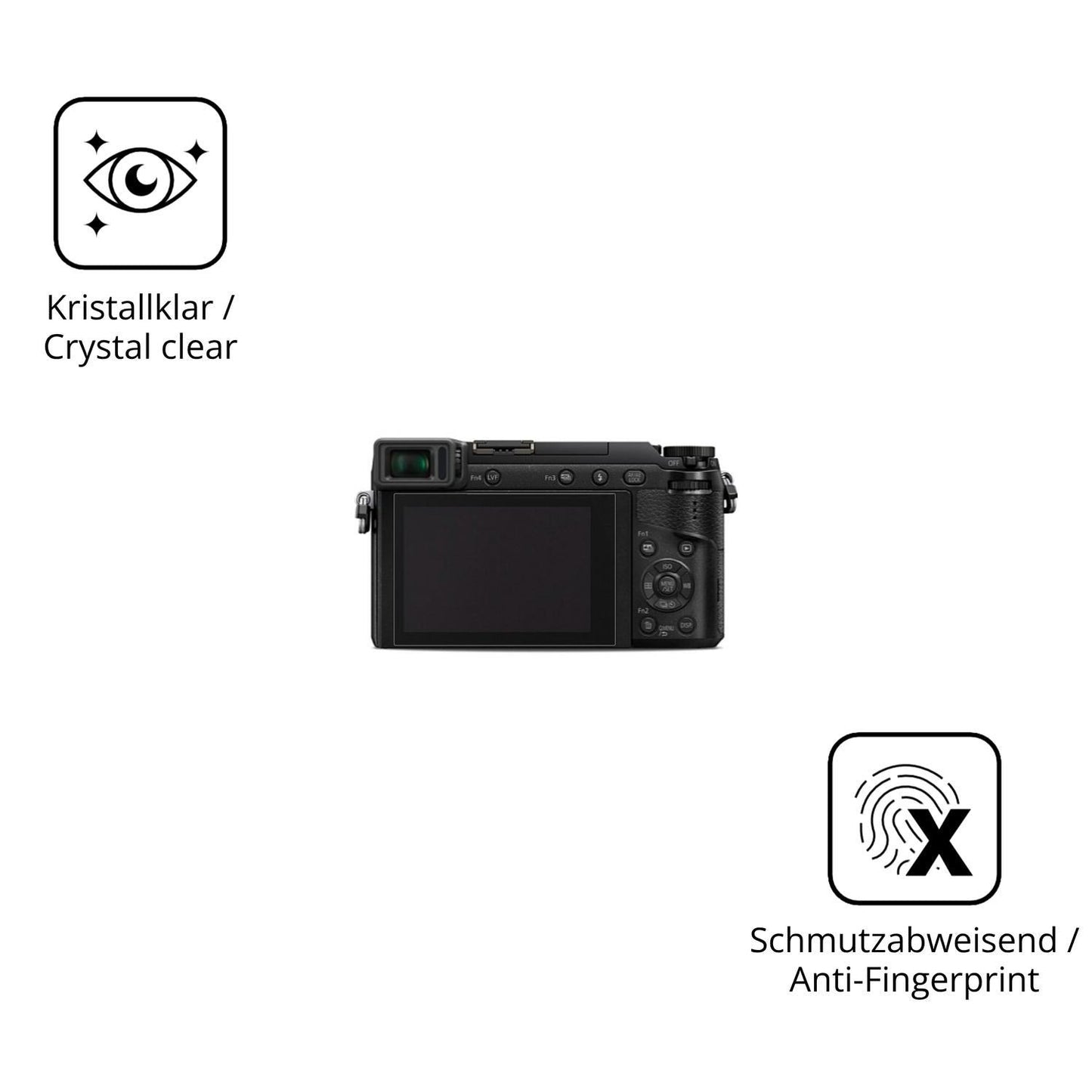 2x 9H Schutzfolie für Panasonic Lumix GX-80 Panzer (5)