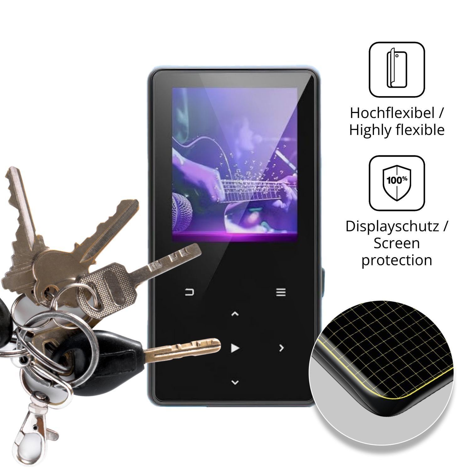 2x 3D Full Cover Schutzfolie für Aroeally MP3-179 (3)