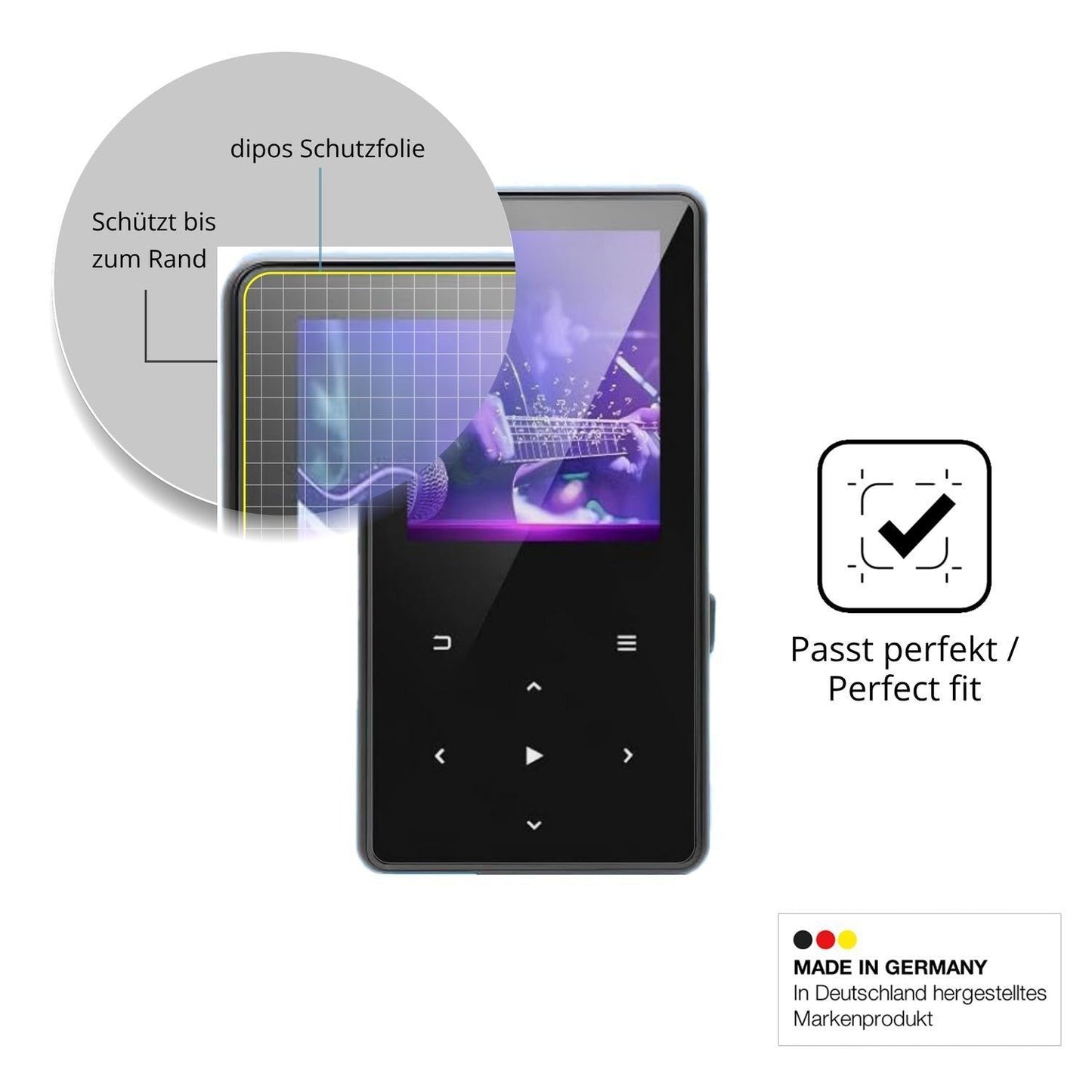 2x 3D Full Cover Schutzfolie für Aroeally MP3-179 (6)