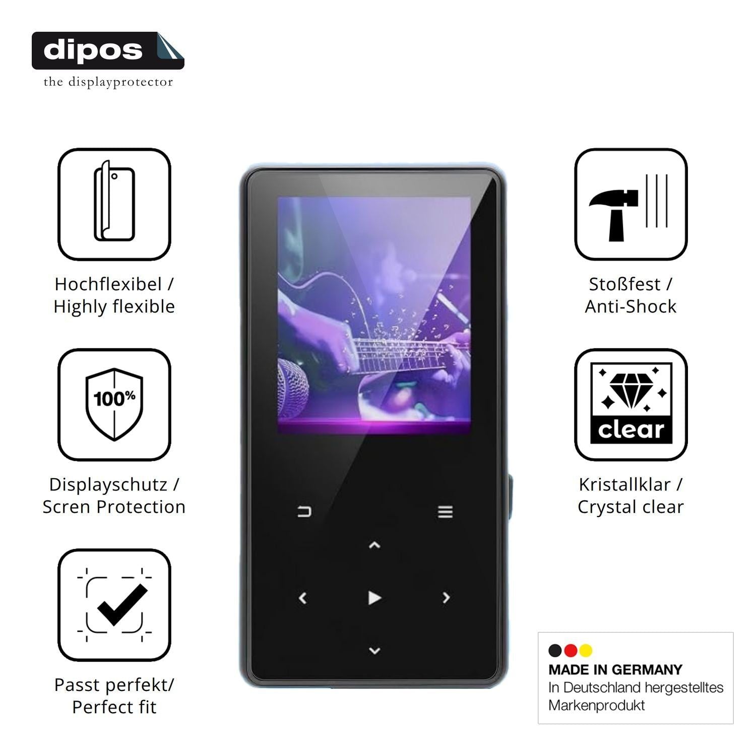 2x 3D Full Cover Schutzfolie für Aroeally MP3-179 (7)
