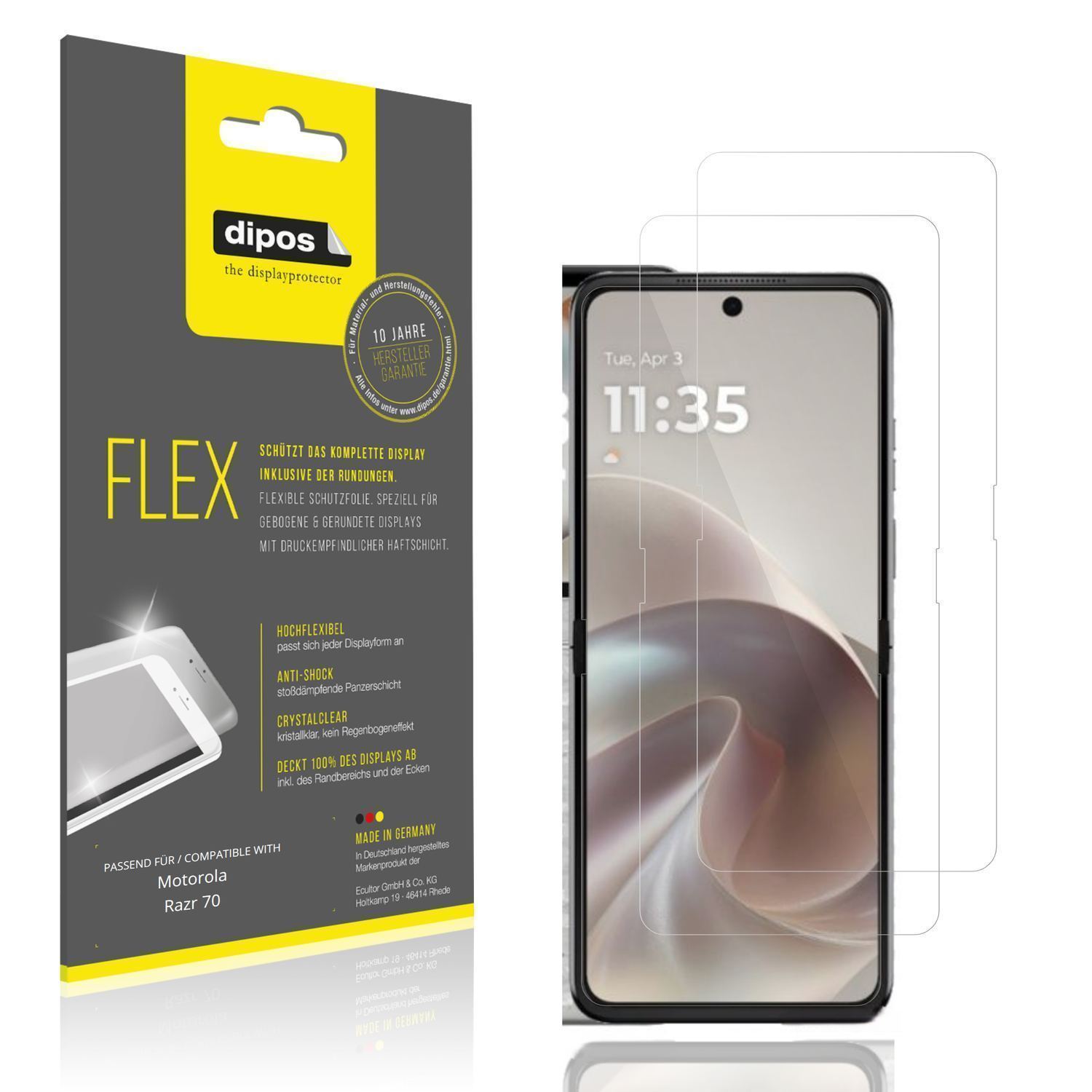 2x 3D Full Cover Schutzfolie für Motorola Razr 70  (1)