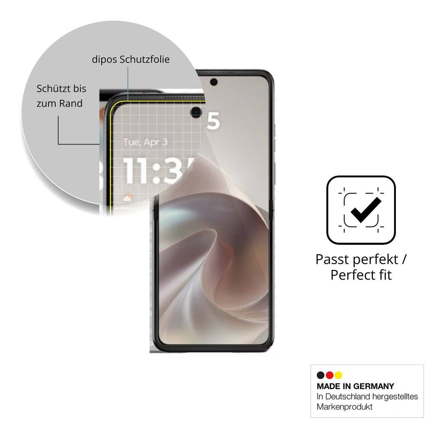 2x 3D Full Cover Schutzfolie für Motorola Razr 70  (6)