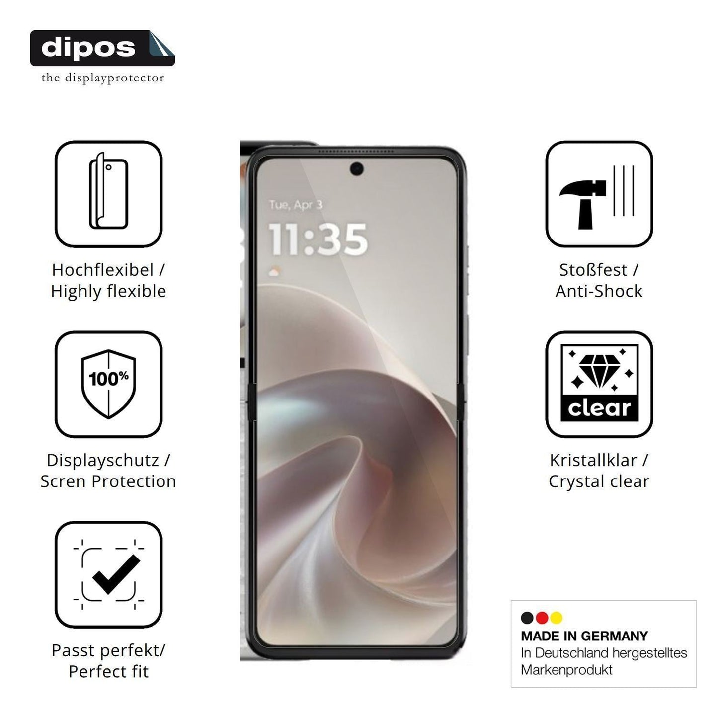2x 3D Full Cover Schutzfolie für Motorola Razr 70  (7)