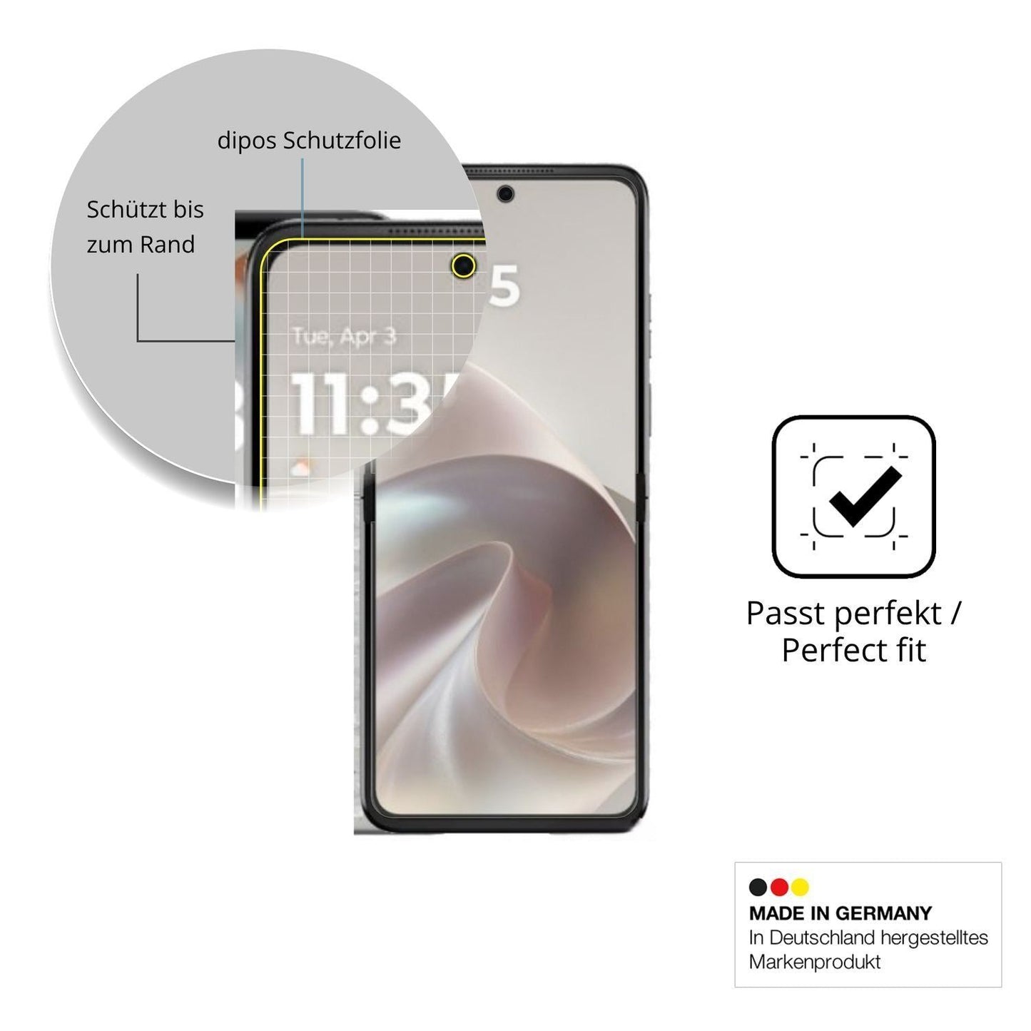 2x Full Cover Schutzfolie matt für Motorola Razr 7 (6)