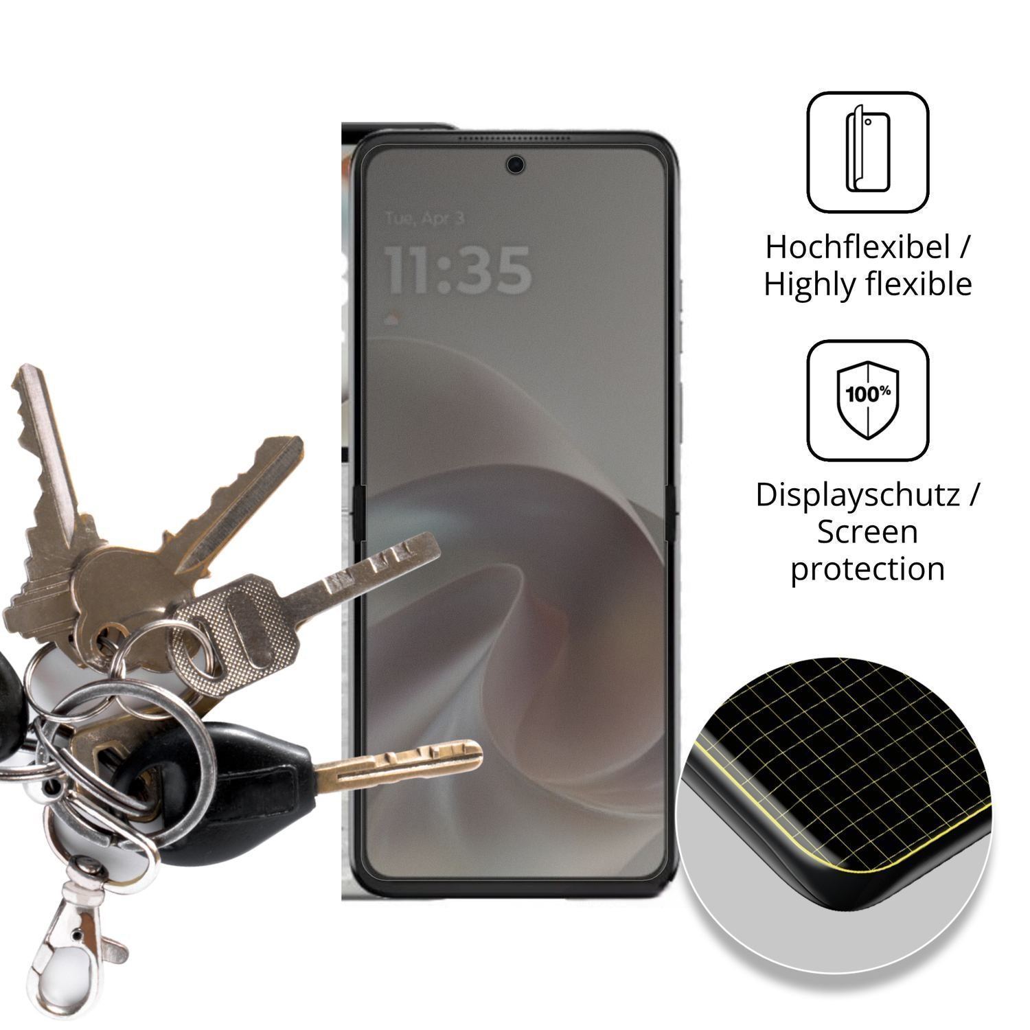 Full Cover Privacy Blickschutzfolie für Motorola R (3)