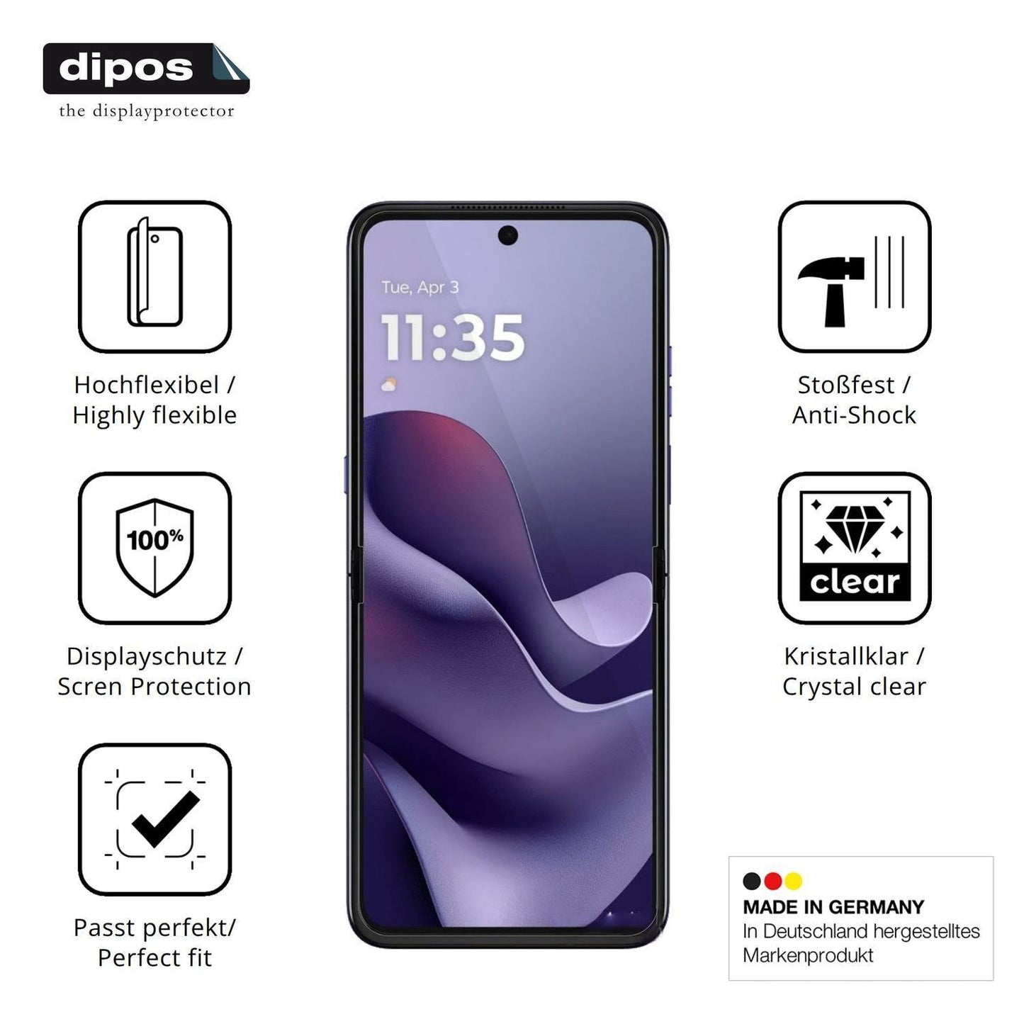 2x 3D Full Cover Schutzfolie für Motorola Razr 70  (7)