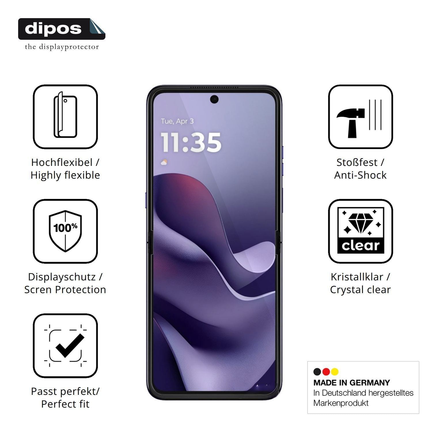 2x 3D Full Cover Schutzfolie für Motorola Razr 70  (7)