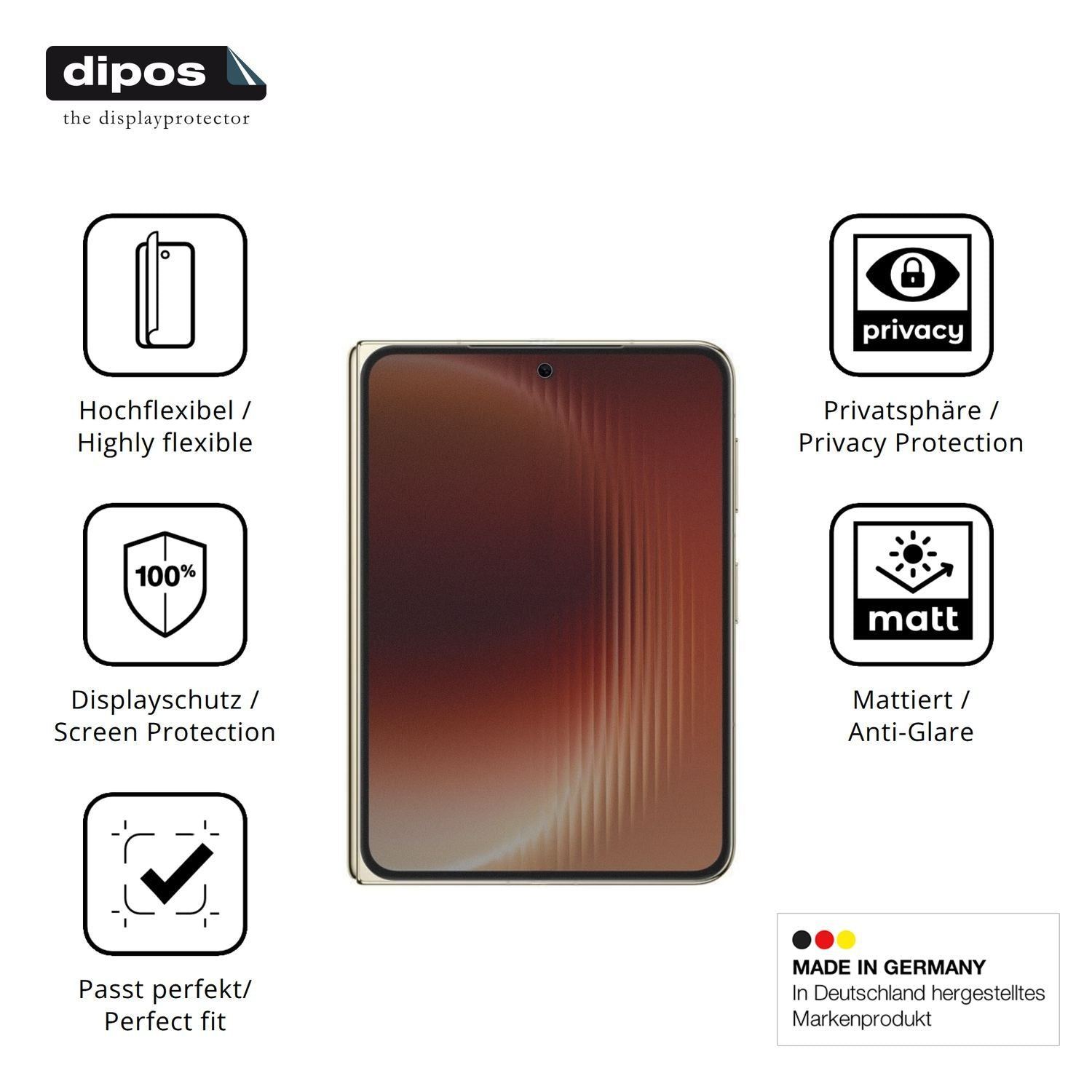 Full Cover Privacy Blickschutzfolie für Huawei Pur (5)