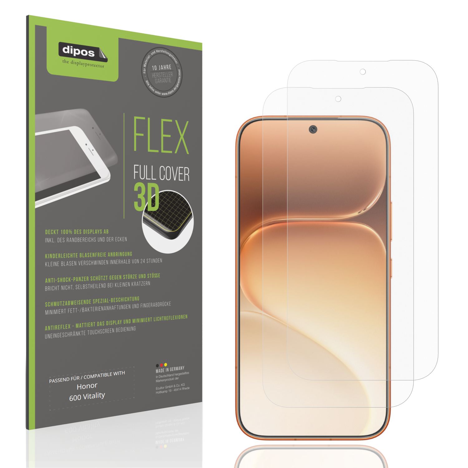 2x Full Cover Schutzfolie matt für Honor 600 Vital (1)