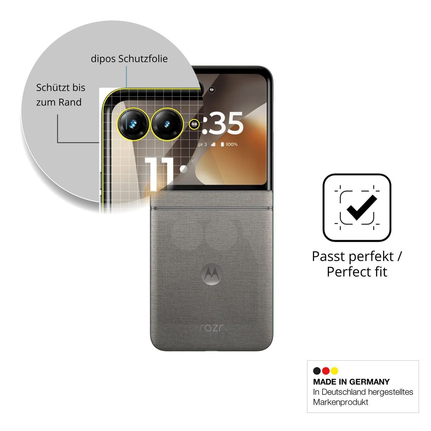 2x 3D Full Cover Schutzfolie für Motorola Razr 70  (6)