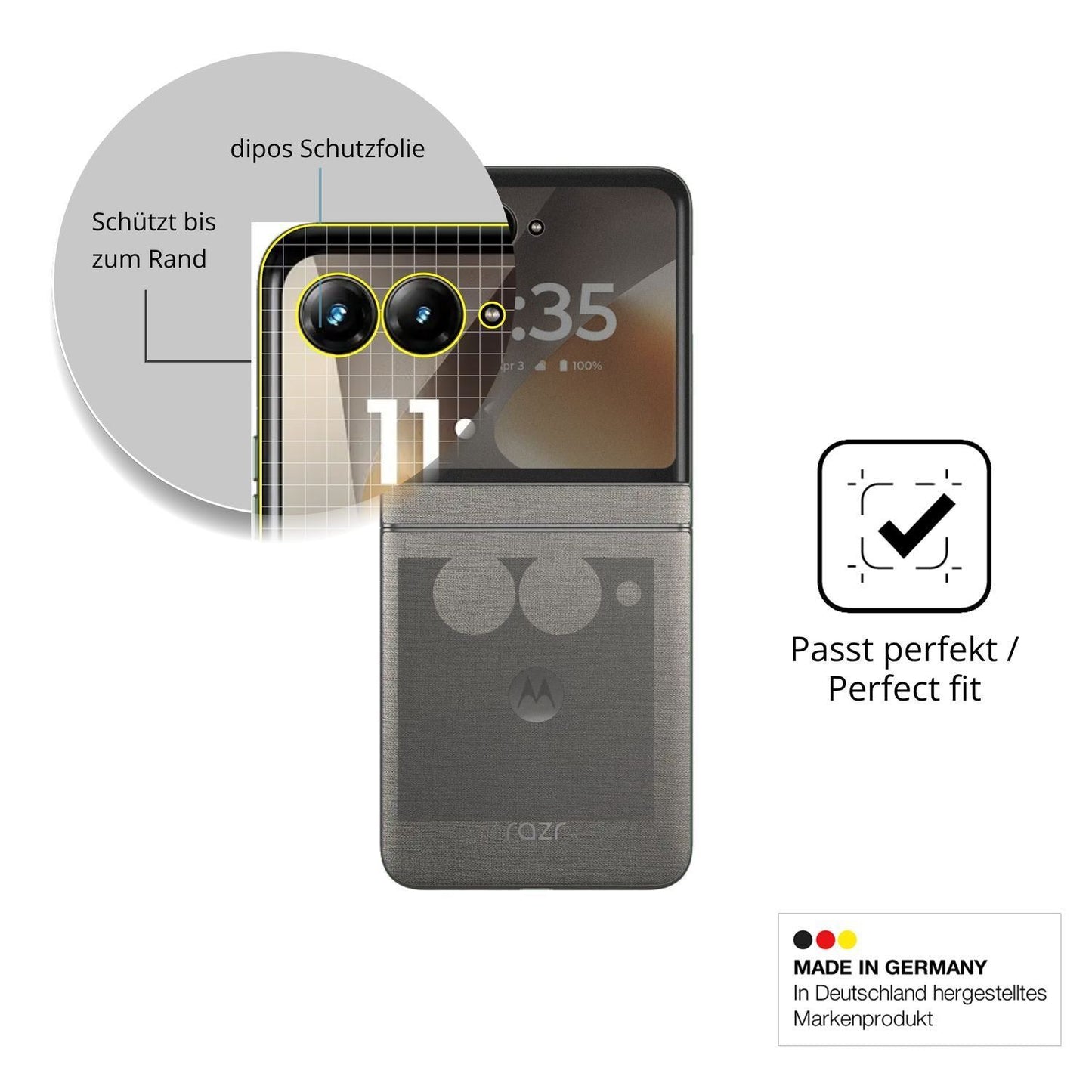 Full Cover Privacy Blickschutzfolie für Motorola R (4)
