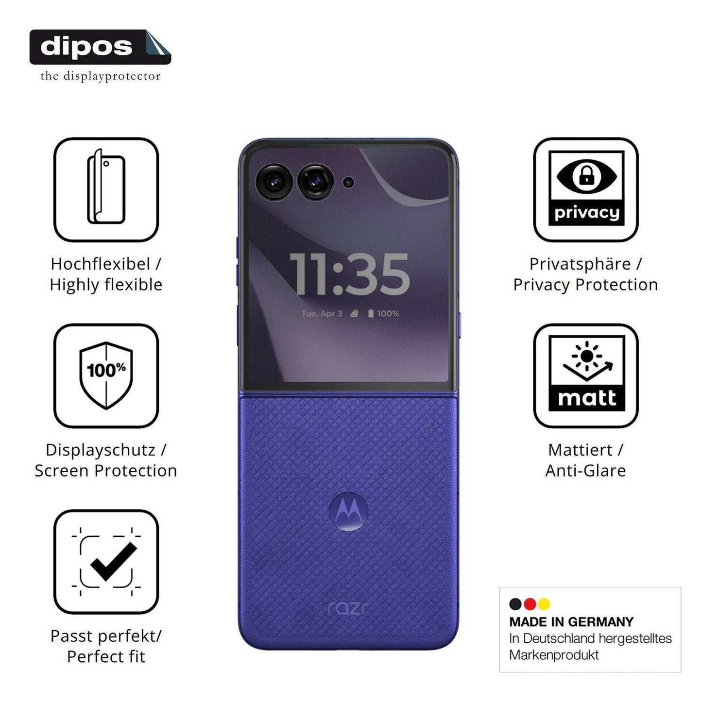 Full Cover Privacy Blickschutzfolie für Motorola R (5)