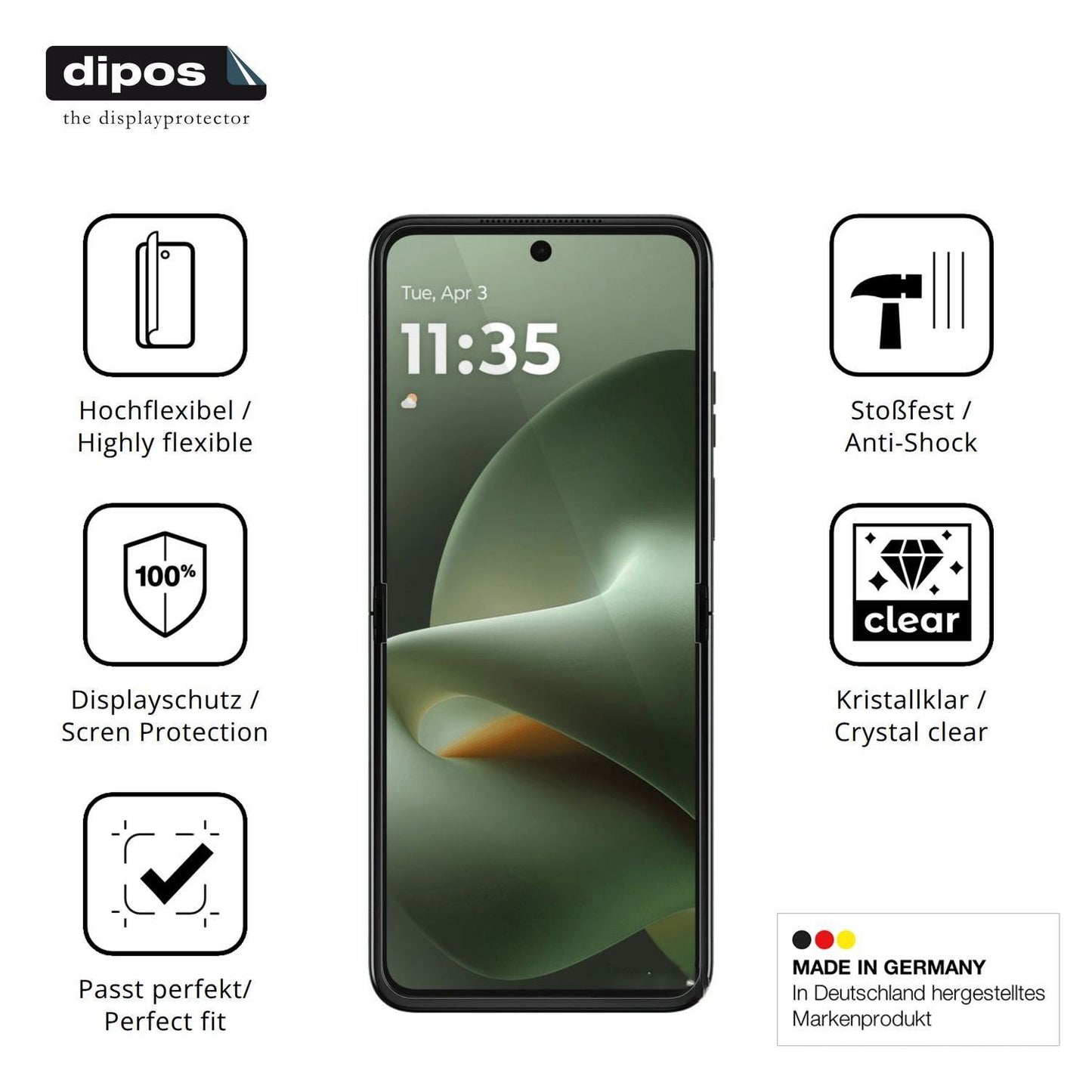 2x 3D Full Cover Schutzfolie für Motorola Razr 70  (7)
