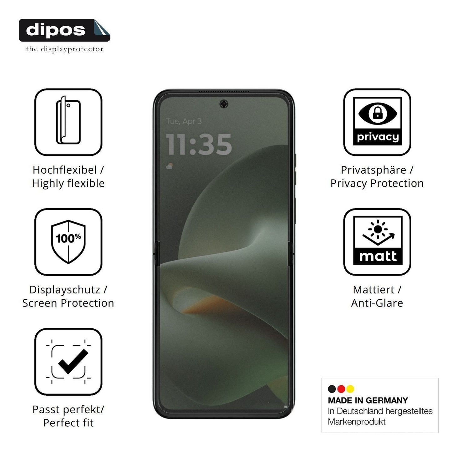Full Cover Privacy Blickschutzfolie für Motorola R (5)