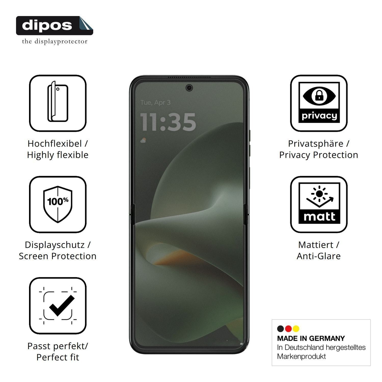 Full Cover Privacy Blickschutzfolie für Motorola R (5)