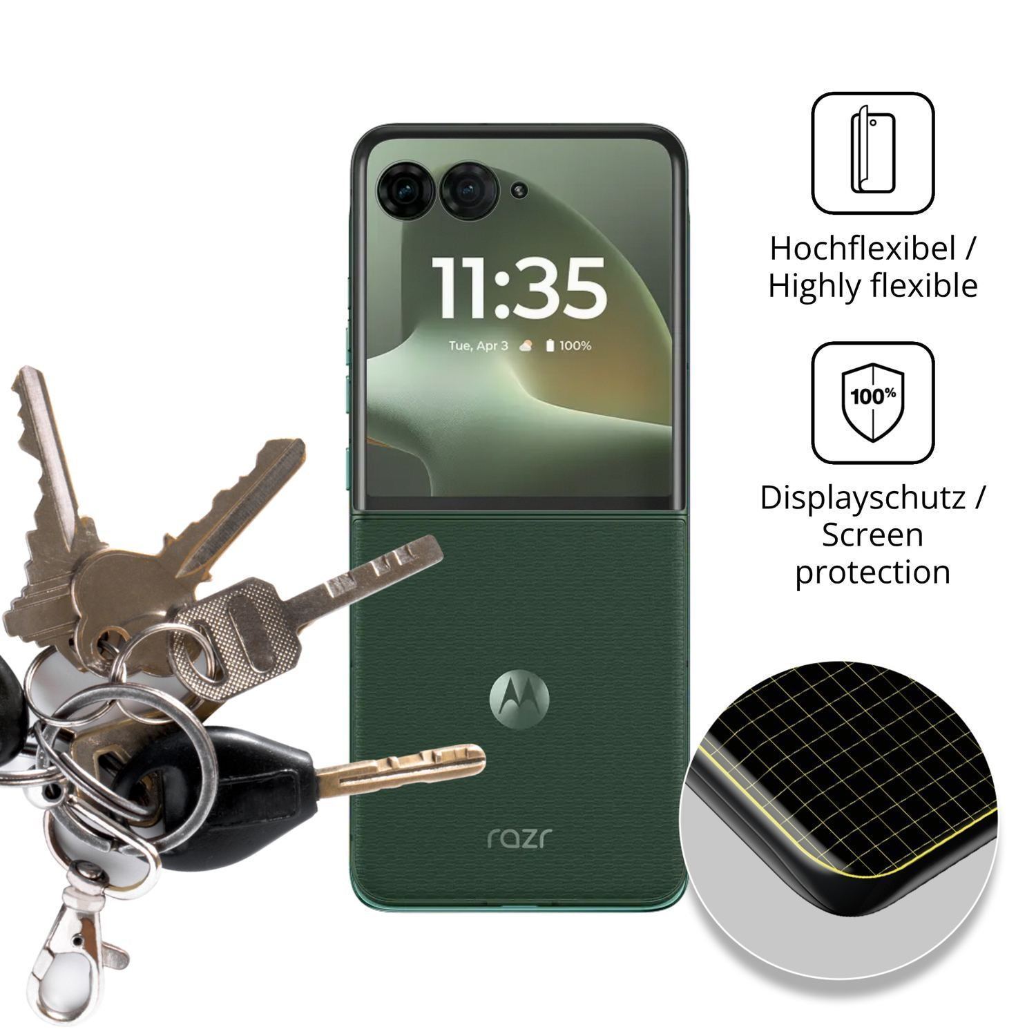 2x Full Cover Schutzfolie matt für Motorola Razr 7 (3)