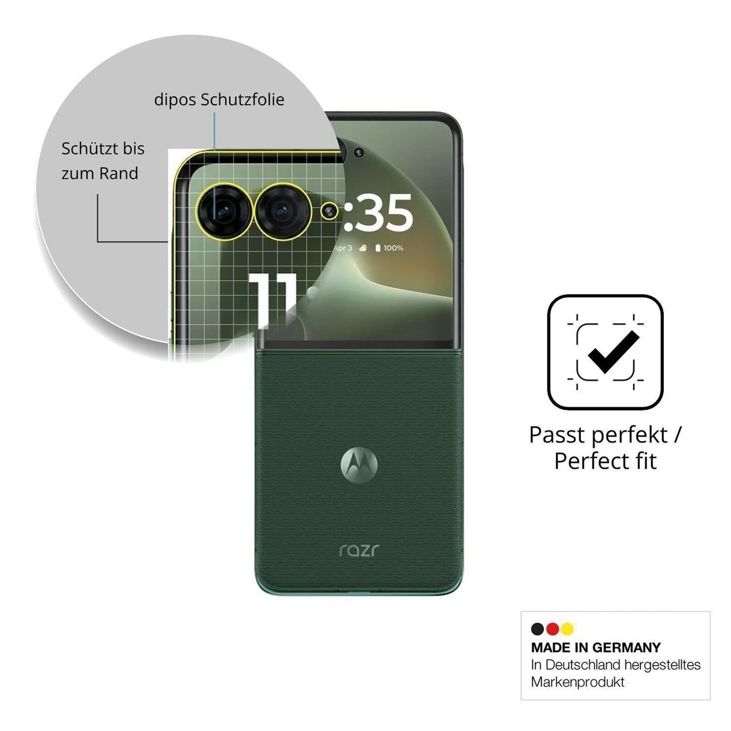 2x Full Cover Schutzfolie matt für Motorola Razr 7 (6)