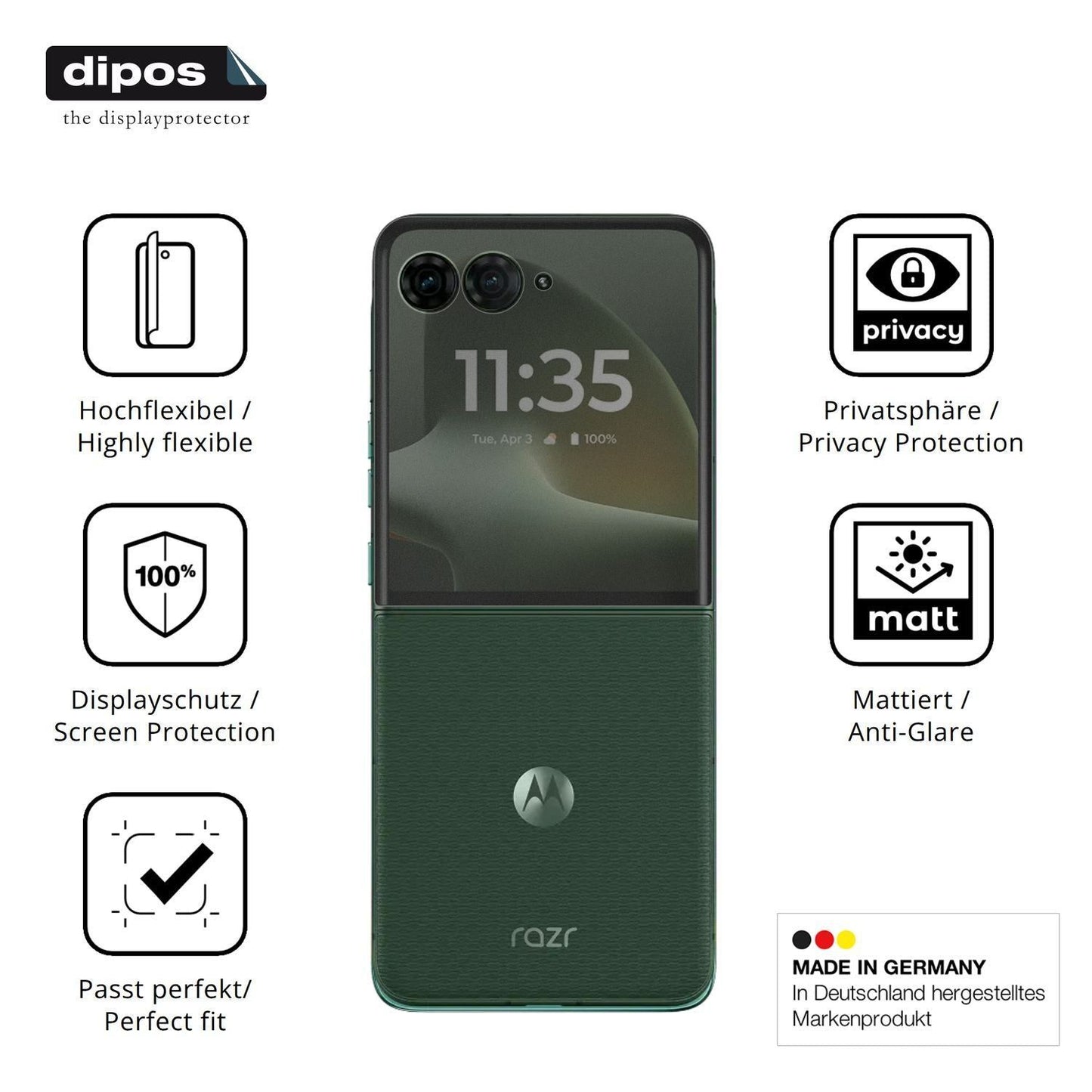Full Cover Privacy Blickschutzfolie für Motorola R (5)