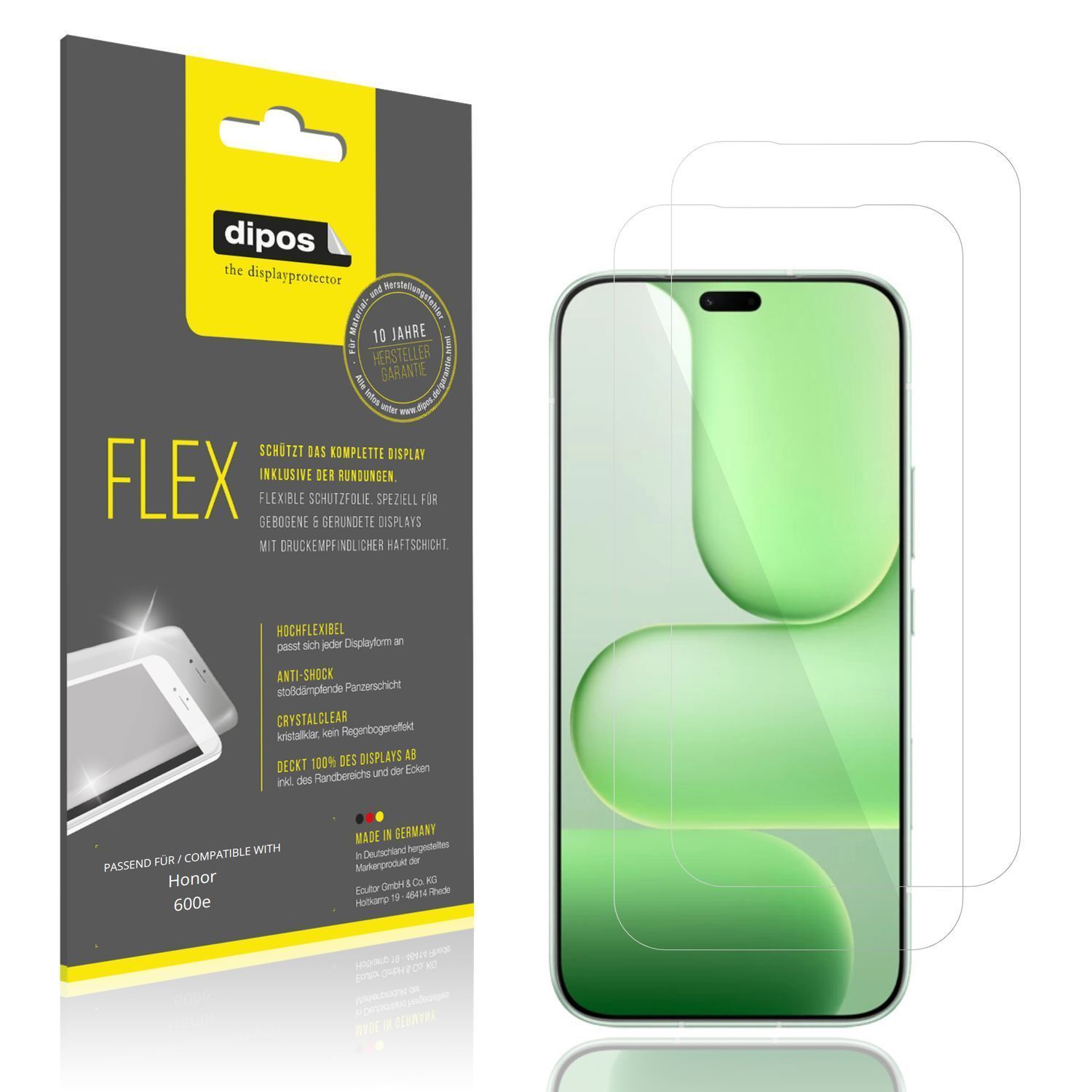 2x 3D Full Cover Schutzfolie für Honor 600e (1)