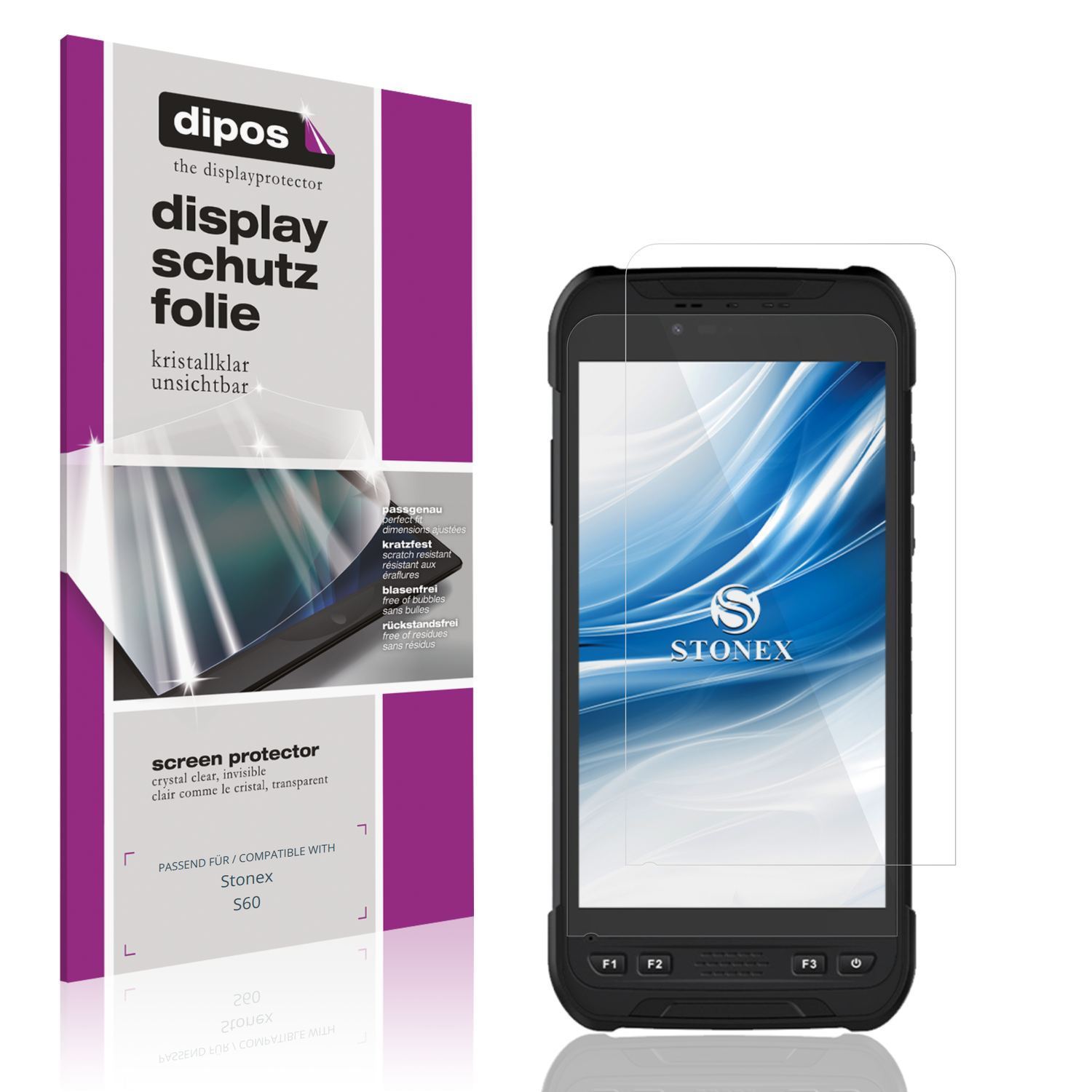 4x Schutzfolie klar für Stonex S60 Display-Schutzf (1)