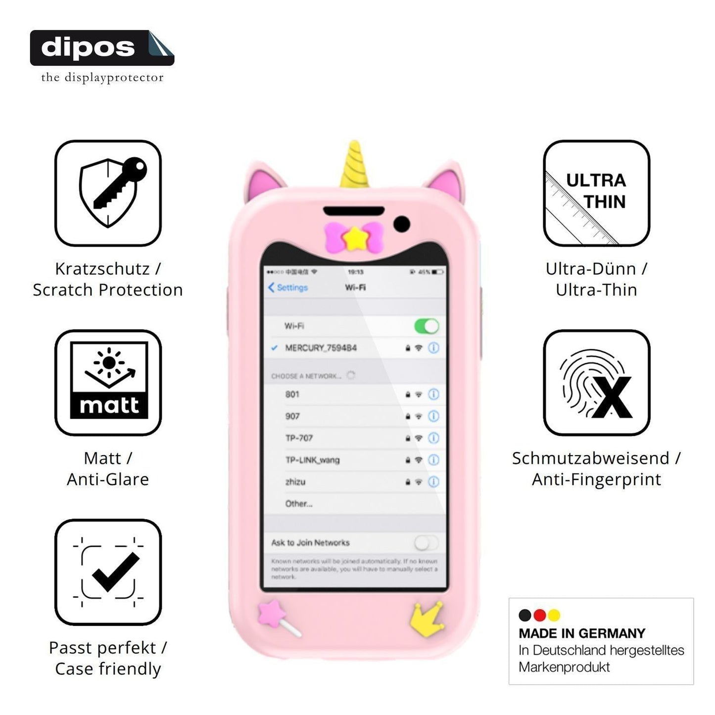 4x Schutzfolie matt für BLKE S Unicorn 18-Pro Disp (7)