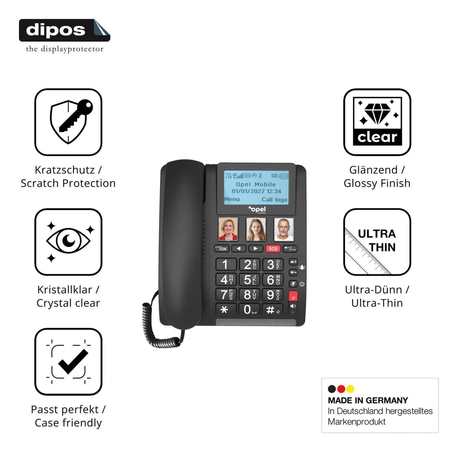 4x Schutzfolie klar für Opel Mobile Home Phone 2 D (7)