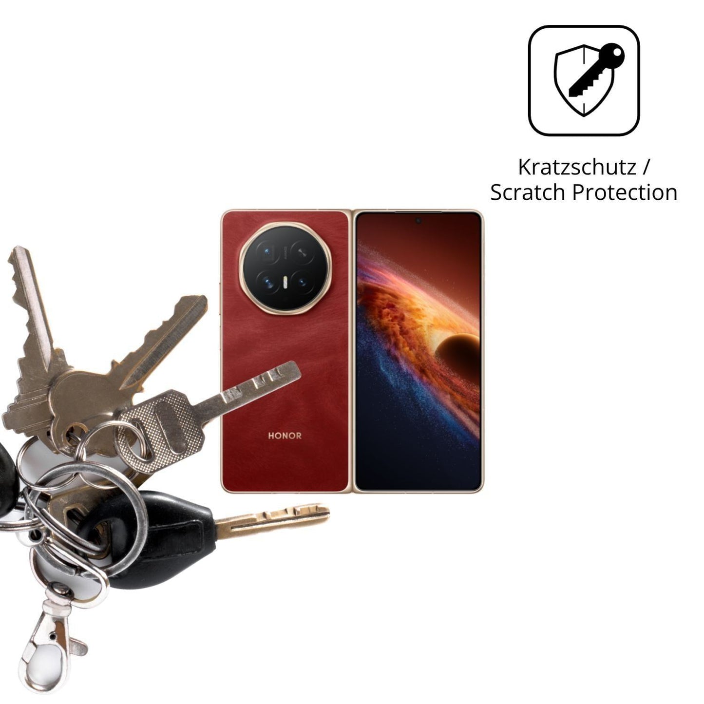 4x Schutzfolie klar für Honor Magic V6 Aussenseite (4)