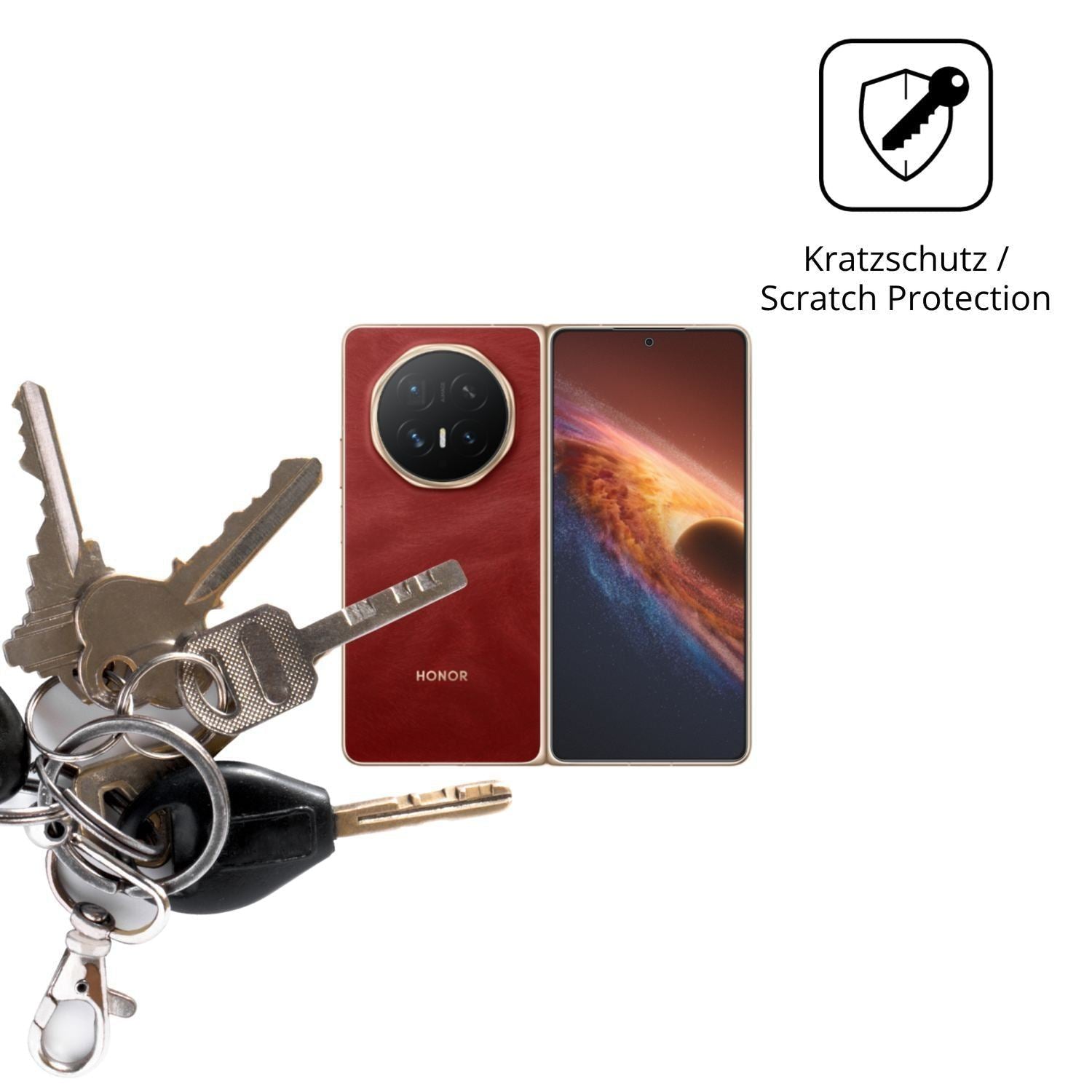 4x Schutzfolie matt für Honor Magic V6 Aussenseite (4)