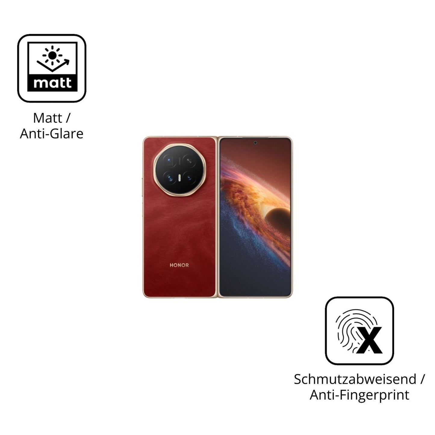 4x Schutzfolie matt für Honor Magic V6 Aussenseite (5)