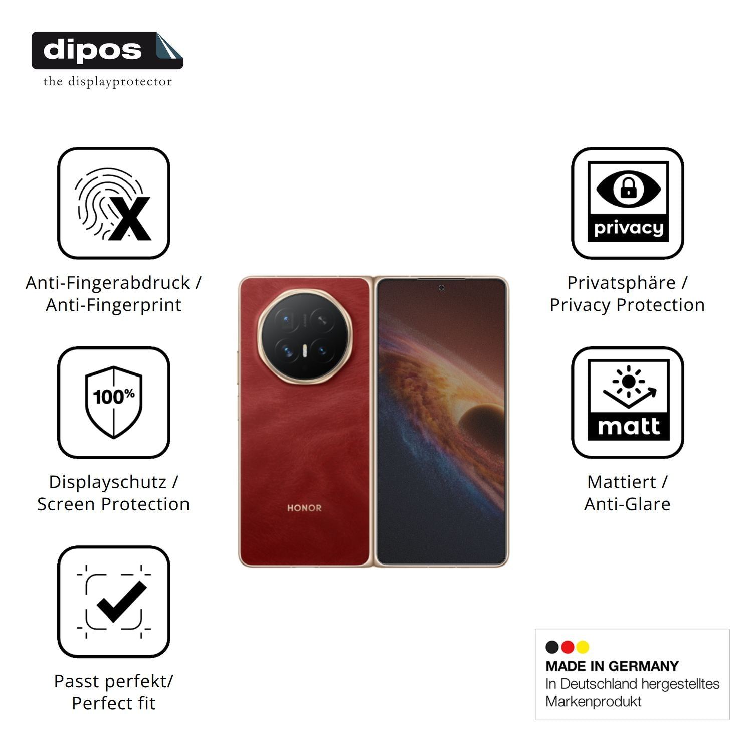 Blickschutzfolie für Honor Magic V6 Aussenseite ma (5)