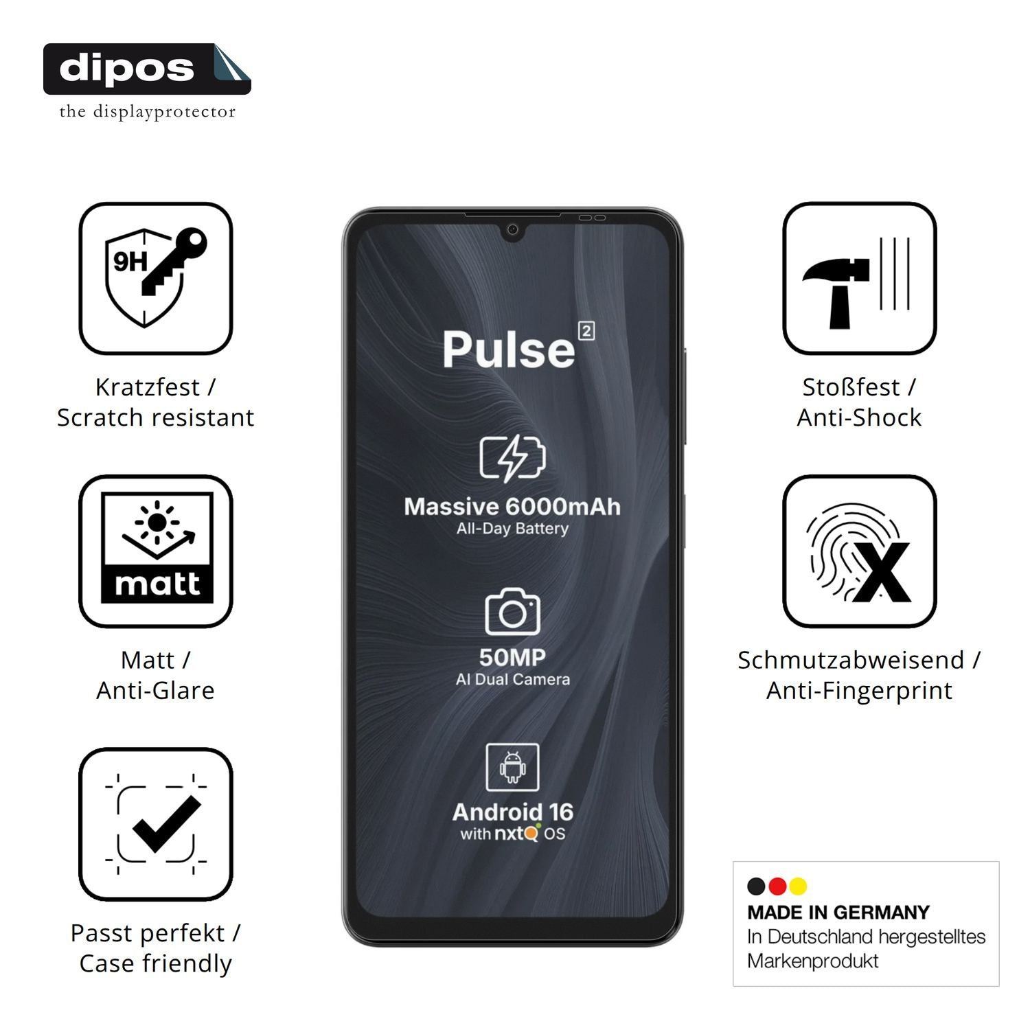 2x 9H Schutzfolie matt für Aiplus AI+ Pulse 2 Panz (1)