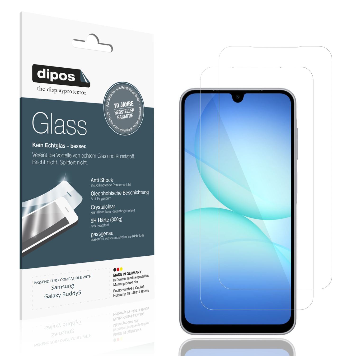 2x 9H Schutzfolie für Samsung Galaxy Buddy5 Panzer (1)