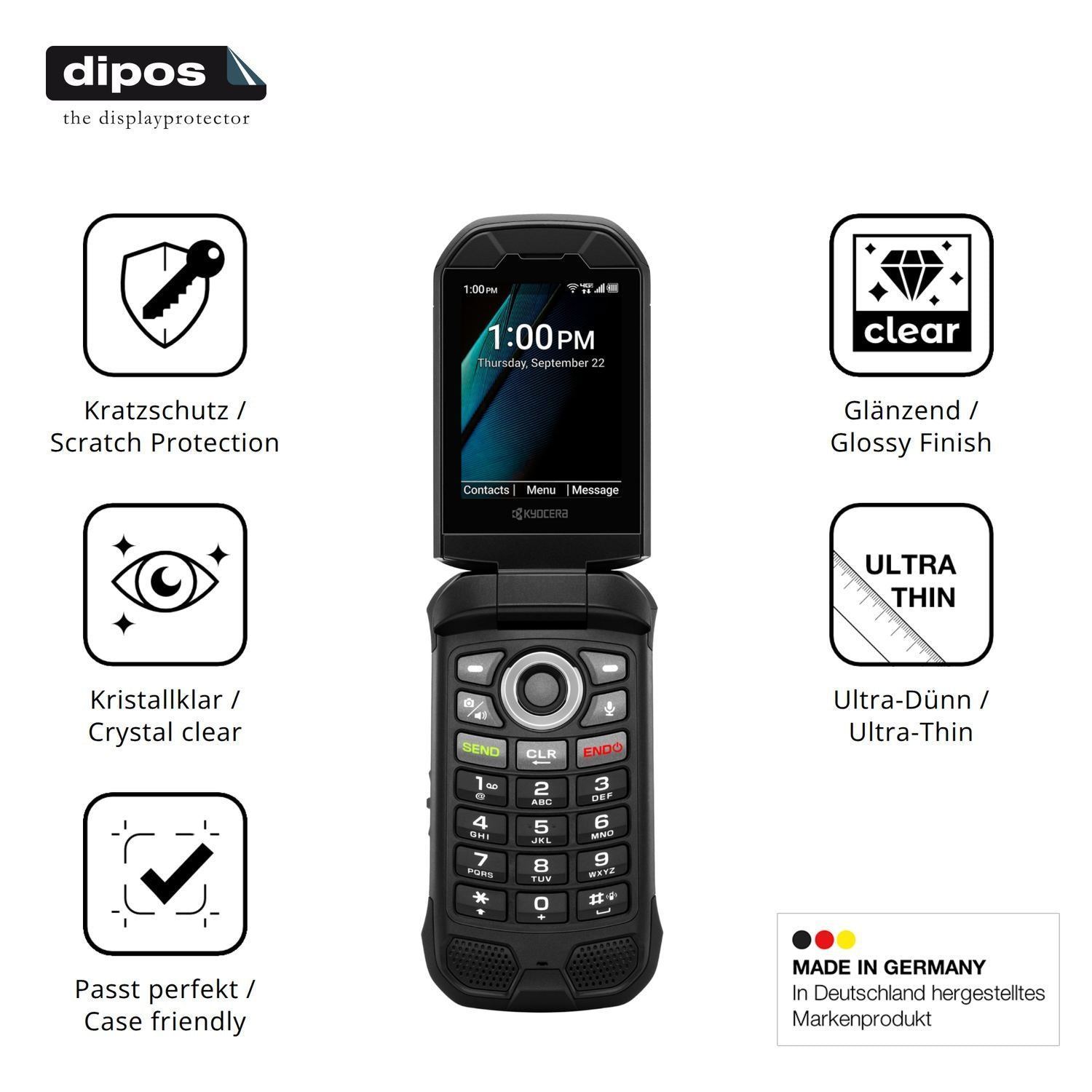 4x Schutzfolie klar für Kyocera DuraXV Extreme+ Di (1)