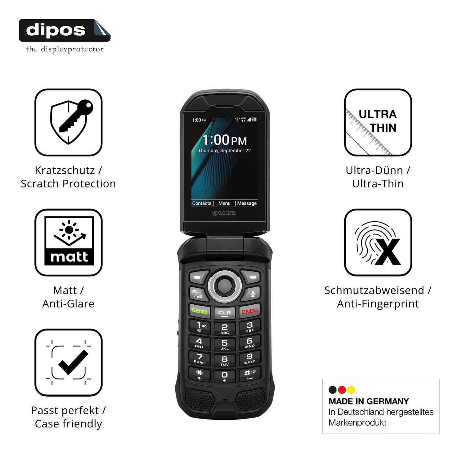 4x Schutzfolie matt für Kyocera DuraXV Extreme+ Di (1)